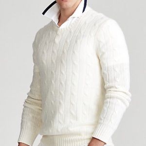 New Polo Ralph Lauren Cable Knit Cashmere Sweater